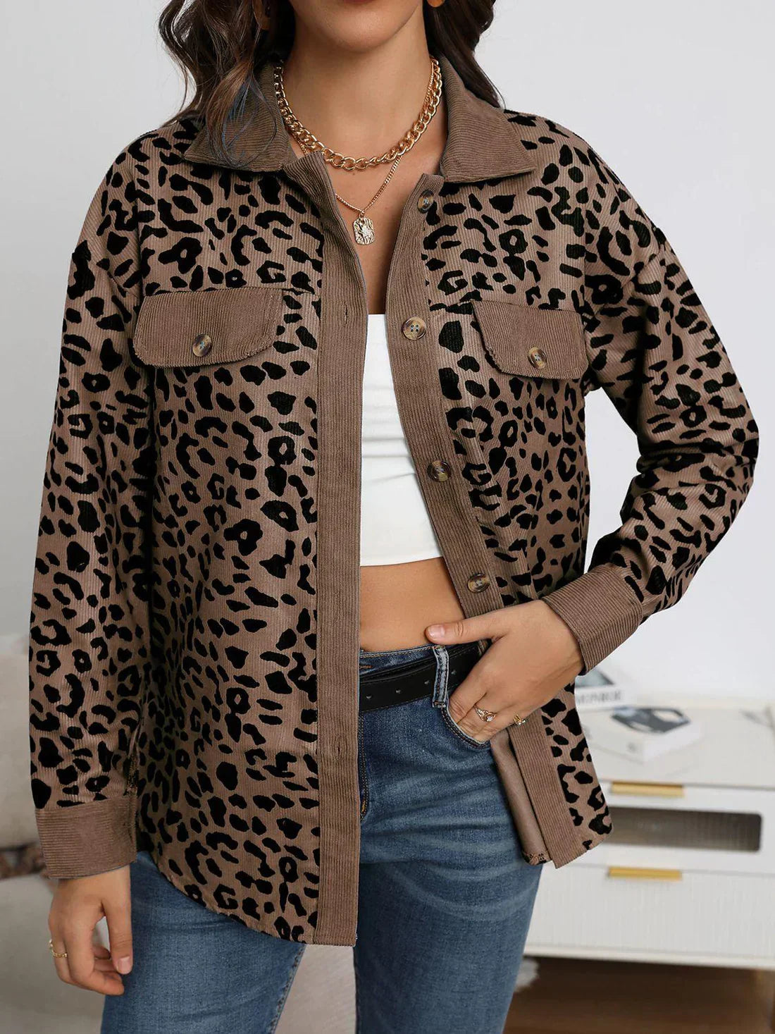 Jacke mit Leopardenmuster