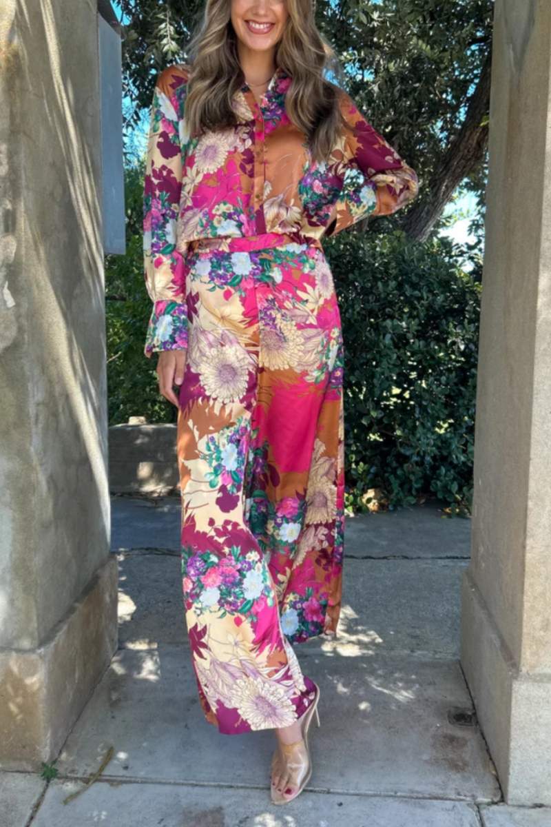 Ensemble de boutons en satin doux à motif floral