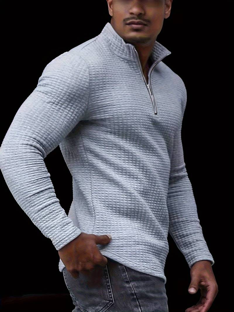 Daniel – Modèle gaufré à quart de zip pour homme