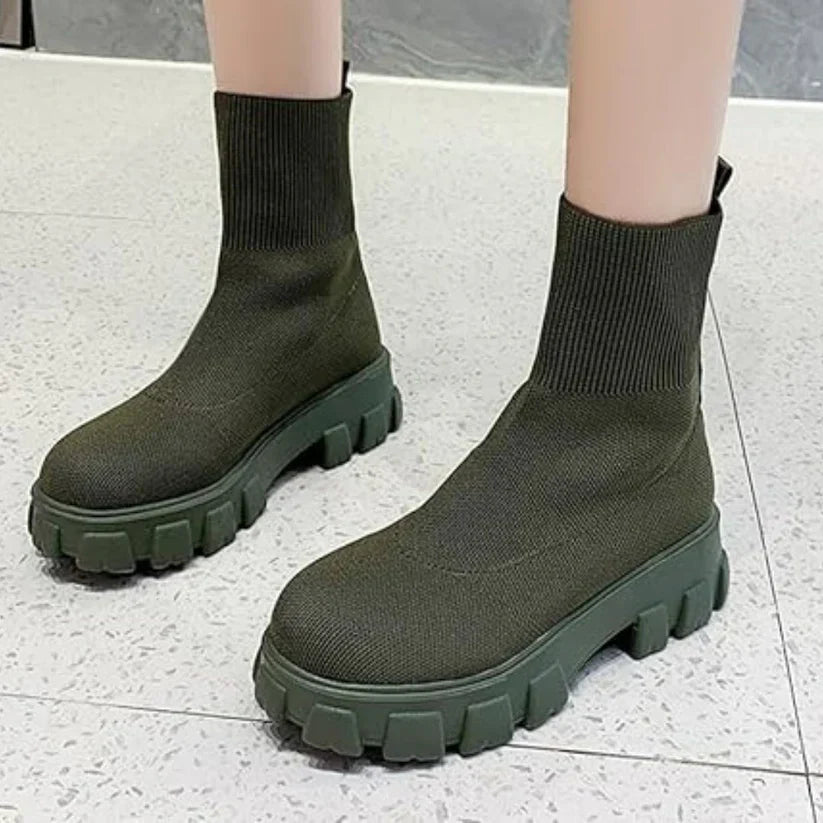 Phyllida - bottines tricotées à semelle tendance