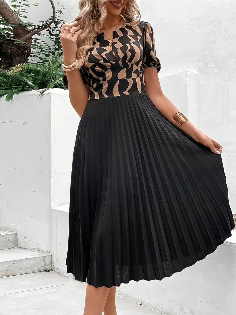 Taylor - Kurzärmeliges Sommerkleid mit Falten