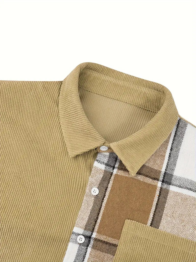 Adrian – chemise boutonnée à carreaux rétro pour homme