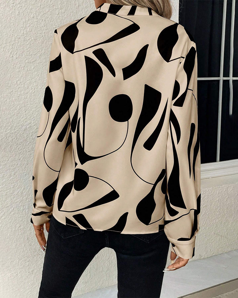 Bellachicha Blouse | Trendige stylische Bluse mit Luxusmotiv mit langen Ärmeln