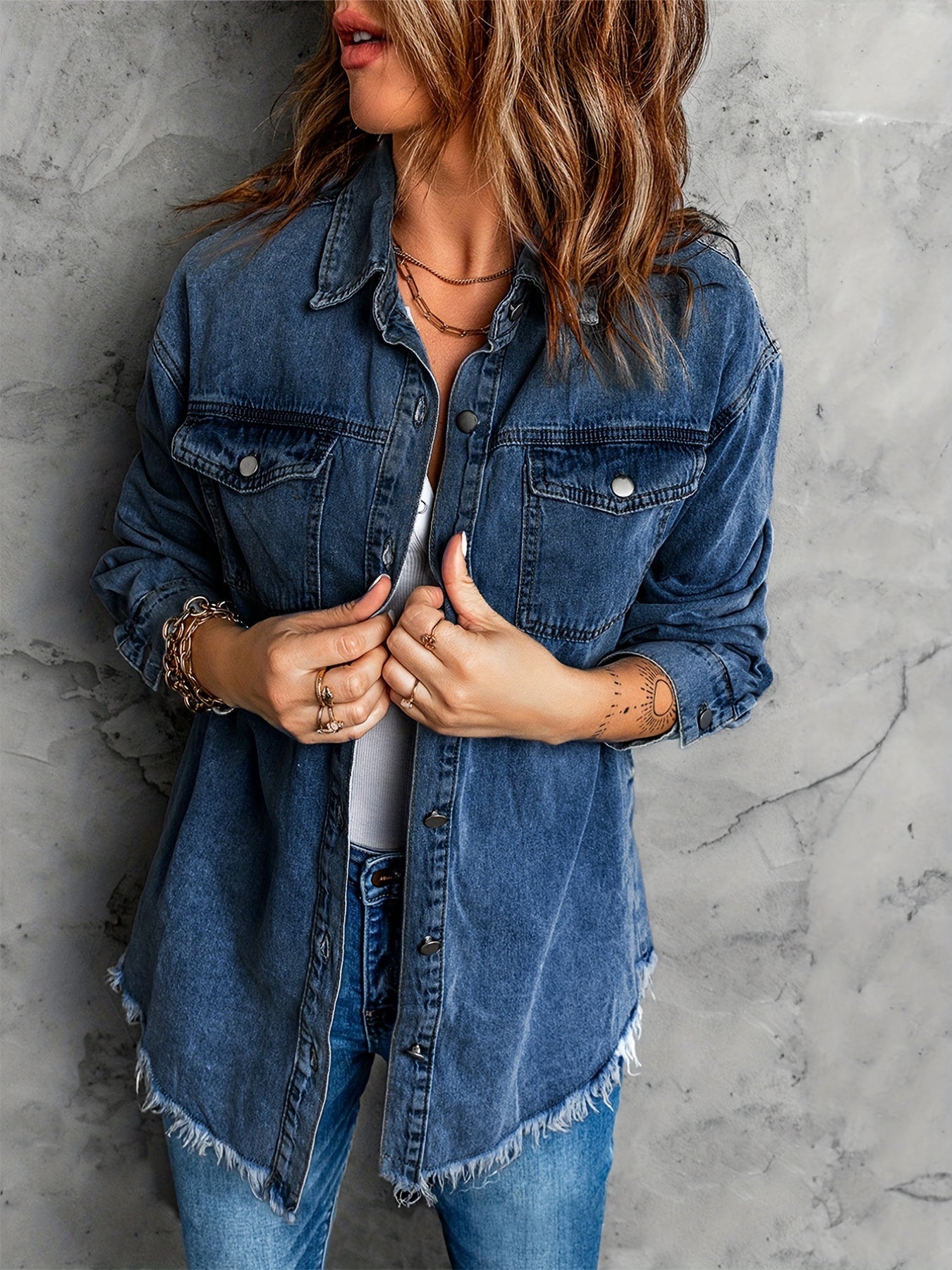Wilaris | Veste en jean à ourlet à franges pour femme