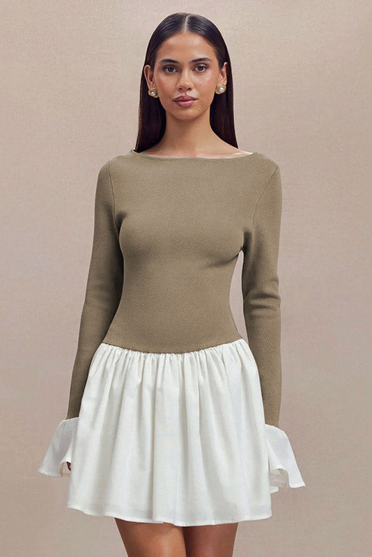 Candice – Mini robe en maille à manches ballon