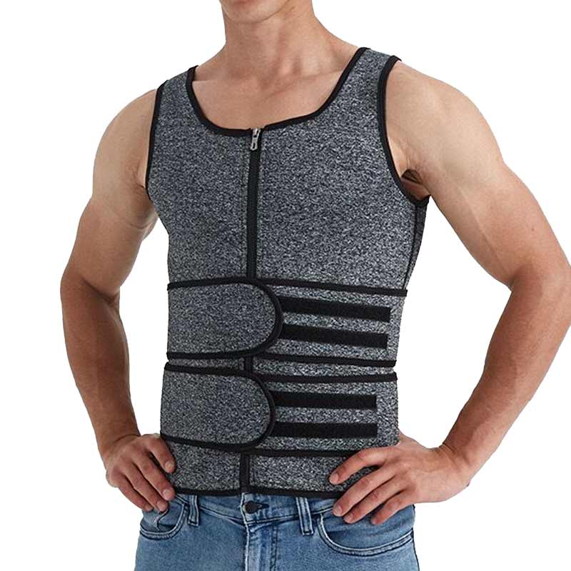 Gilet sauna 2 en 1 avec ceinture amincissante pour homme