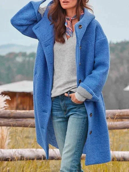 Manteau d'hiver aux couleurs unies et avec poches