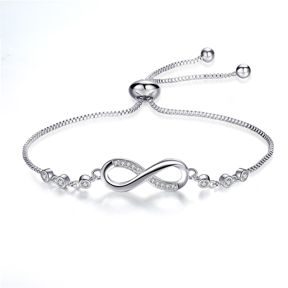 Bracelet infini réglable en argent 
