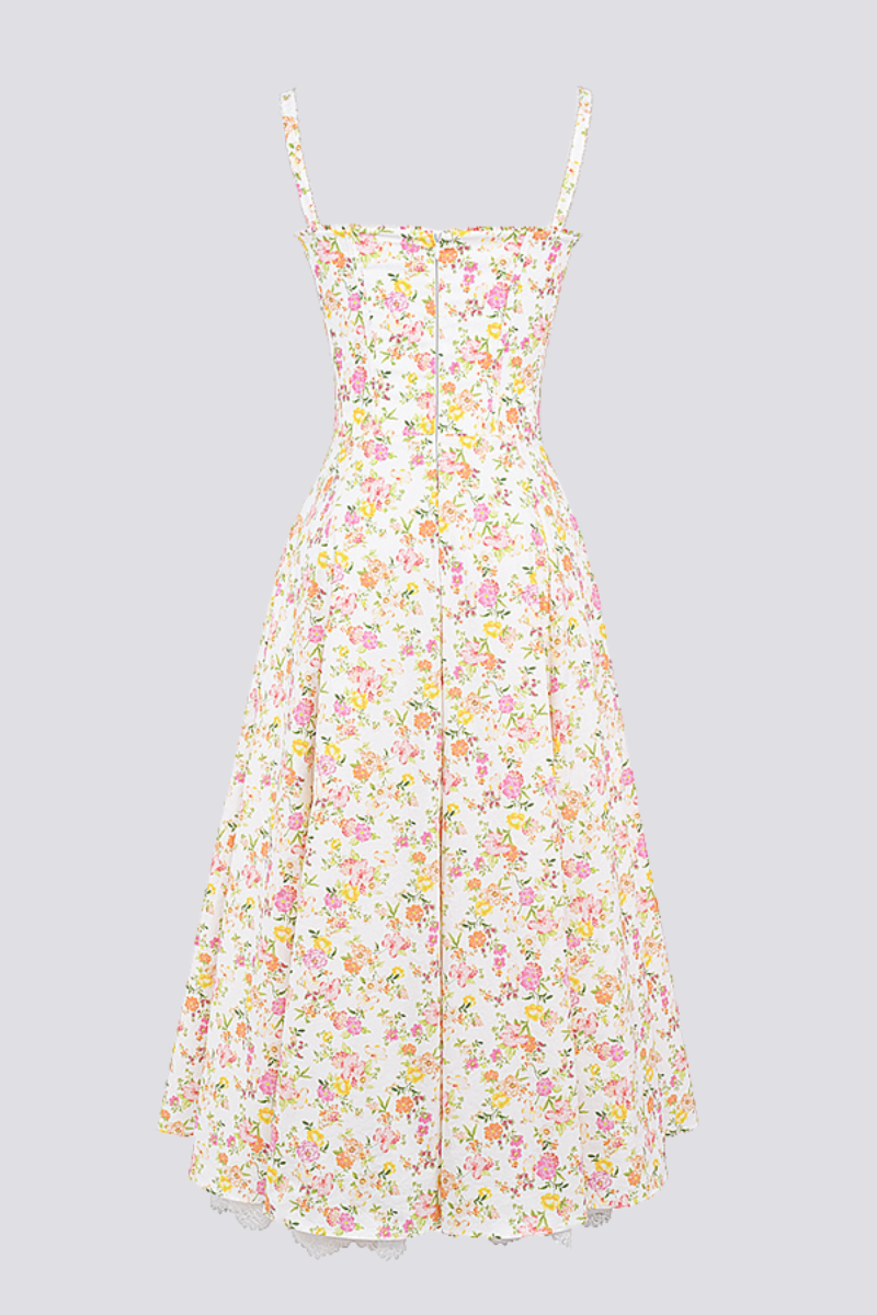 Athenais gerafftes Maxikleid mit Blumenmuster