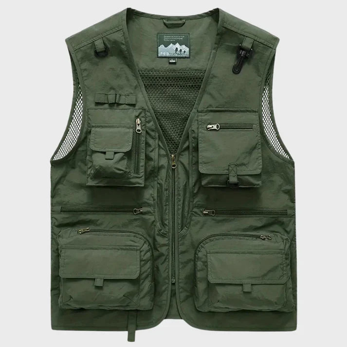 Gilet cargo respirant pour homme avec plusieurs poches 