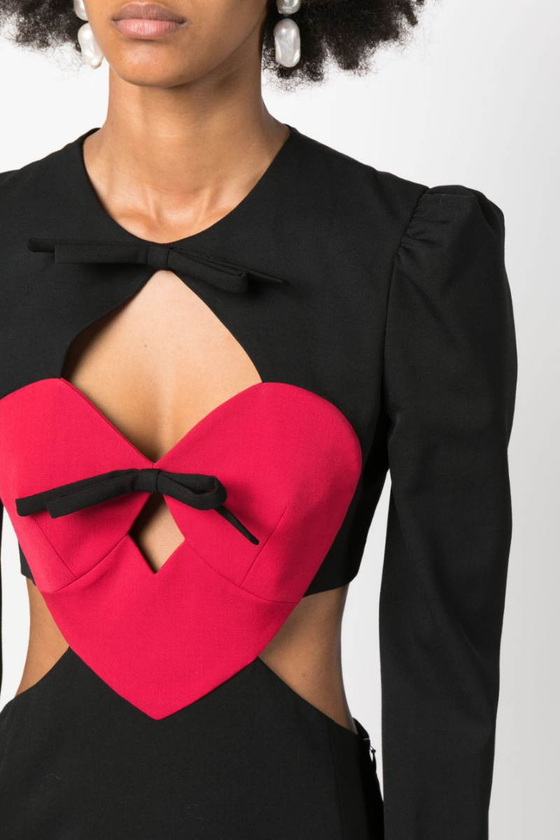 Azura Langärmliges Minikleid mit Cut-Outs und Schleife
