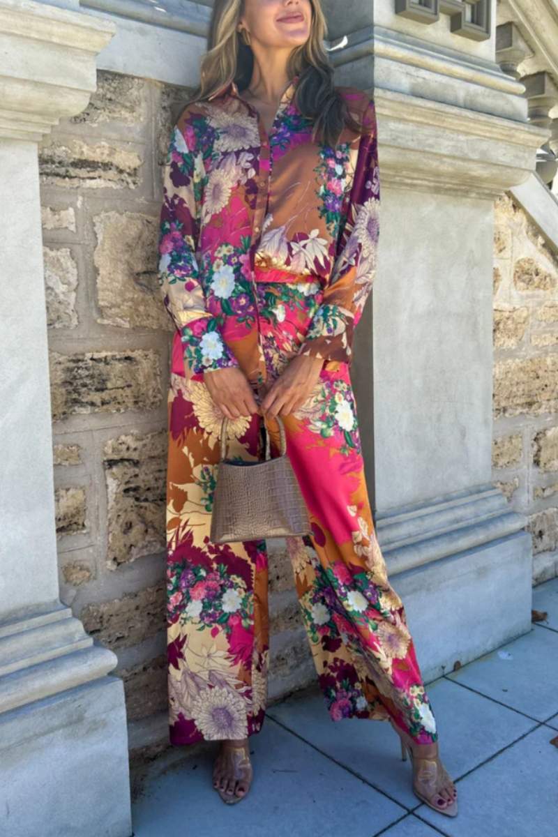 Ensemble de boutons en satin doux à motif floral