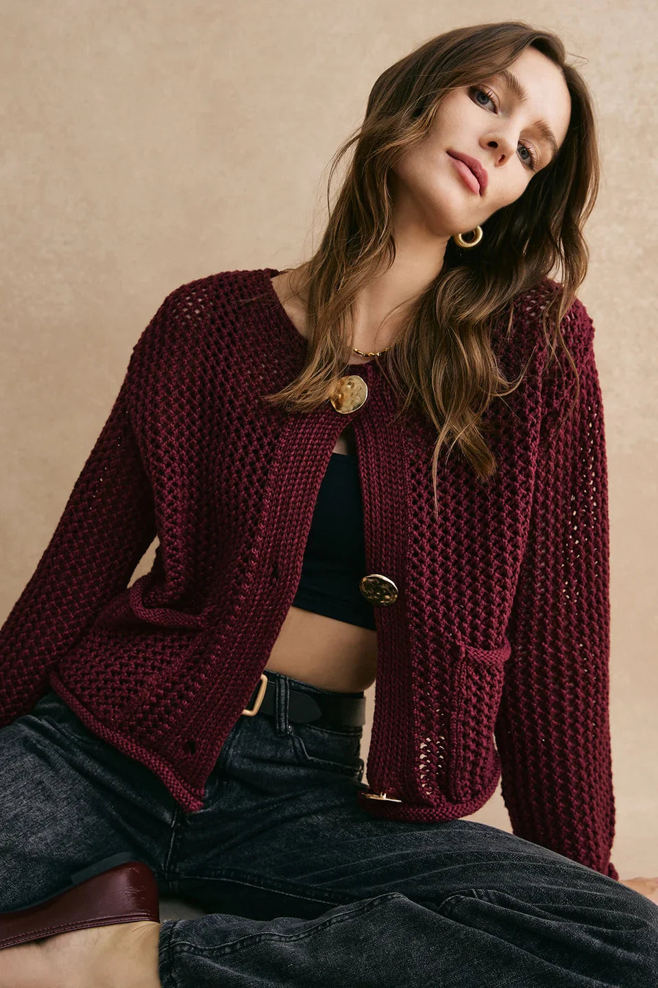 Grobstrick-Cardigan-Jacke