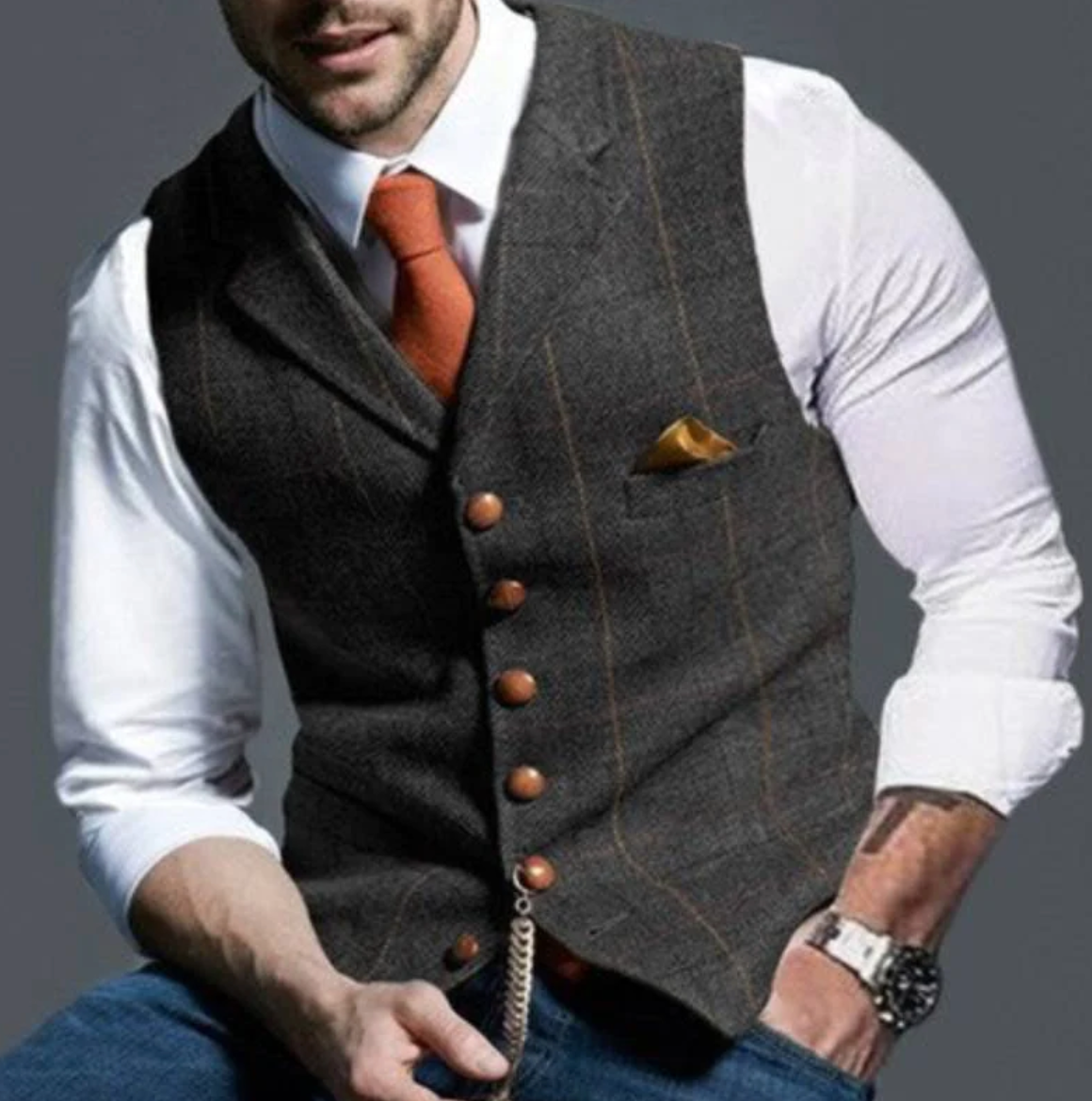 ZAYN - magnifique gilet à carreaux élégant
