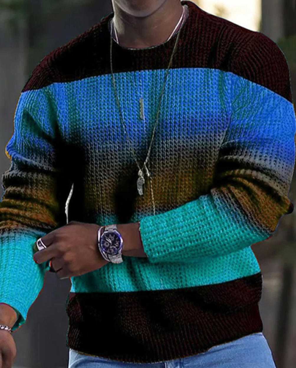 Aion - Pull élégant en maille gaufrée pour homme 