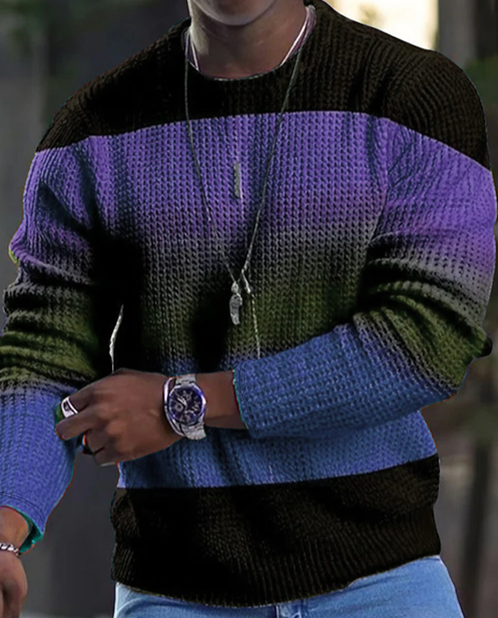Aion - Pull élégant en maille gaufrée pour homme 
