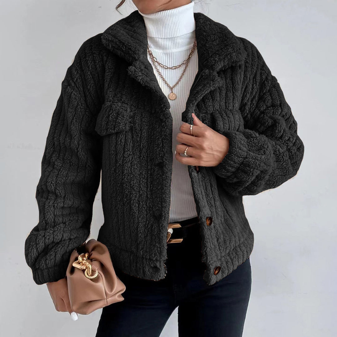 Yukari | Veste en peluche épaisse et velours
