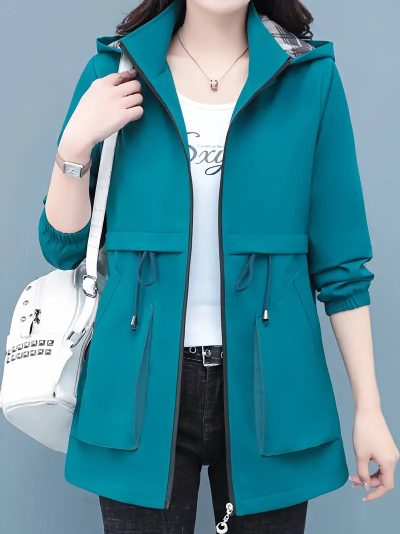 Yulmar | Veste coupe-vent à capuche zippée, décontractée, manches longues
