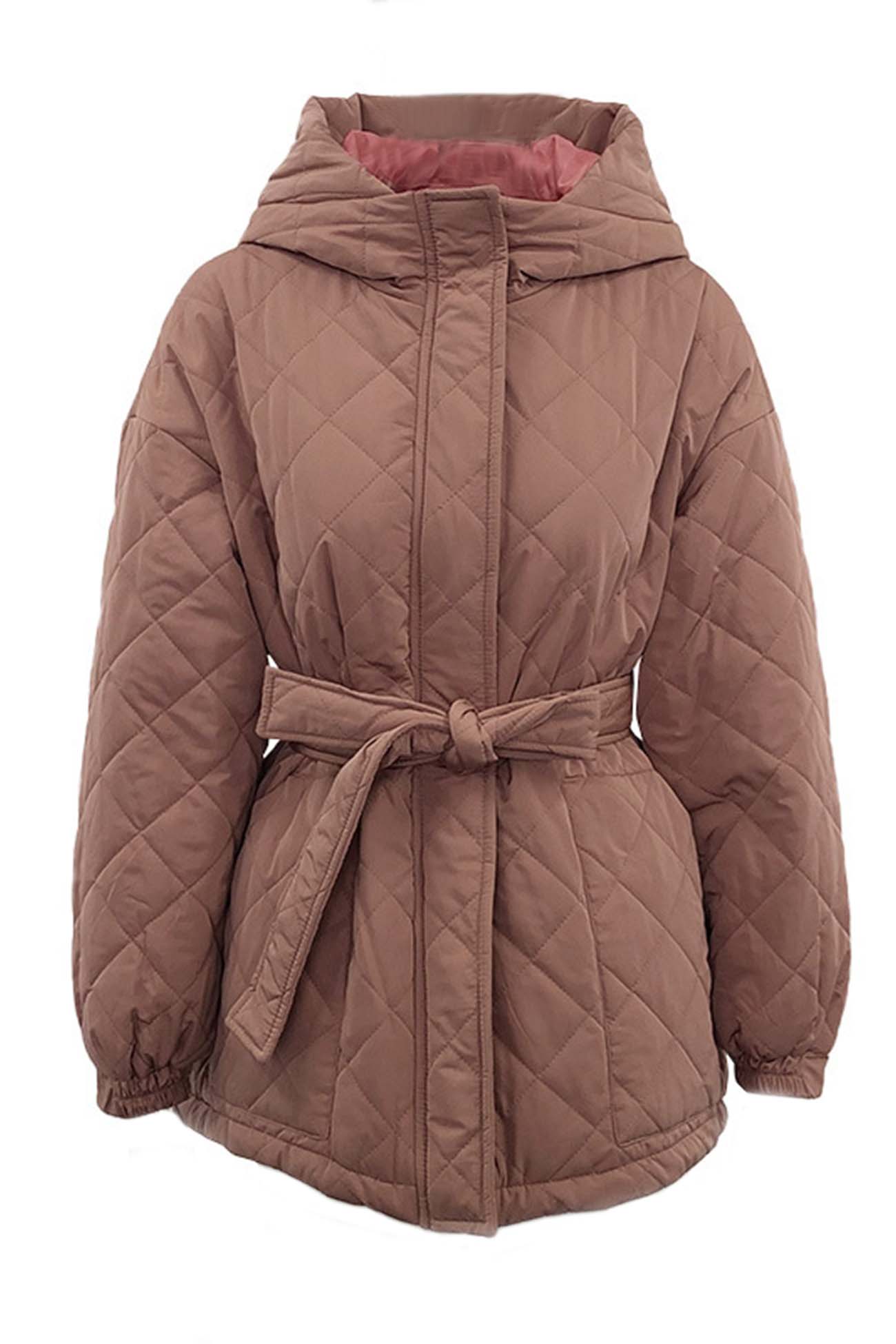 Sage | veste en coton à capuche et ceinture en losange