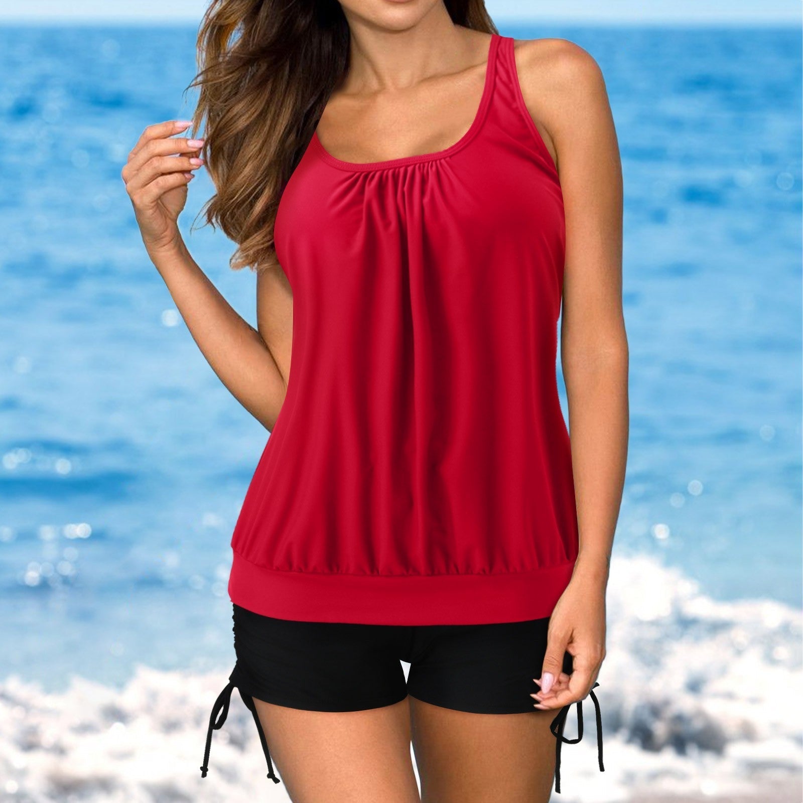 Bella, kurzer, bequemer Tankini von ByVera mit U-Ausschnitt