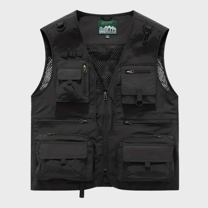 Gilet cargo respirant pour homme avec plusieurs poches 