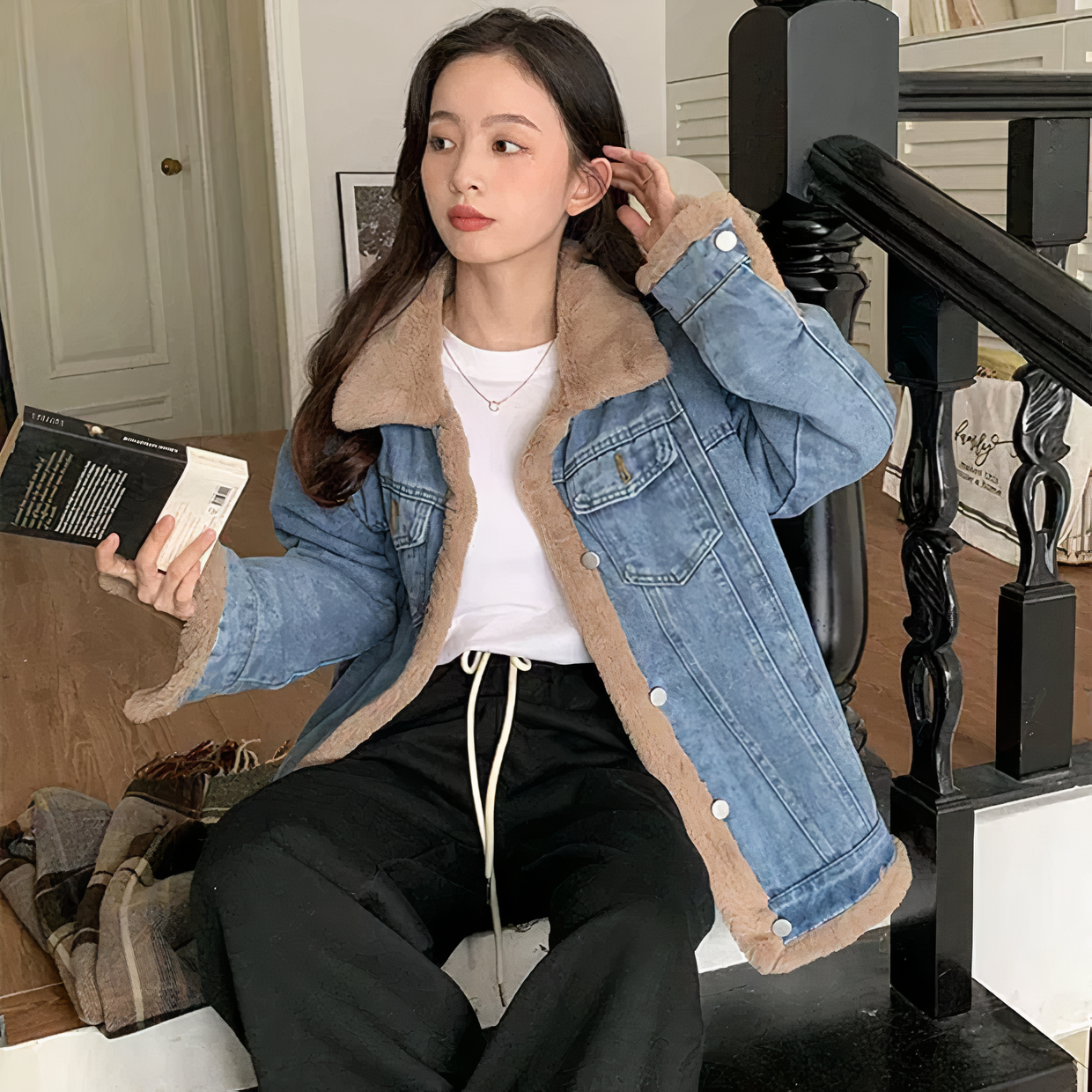 Veste d'hiver en jean polaire - Callie