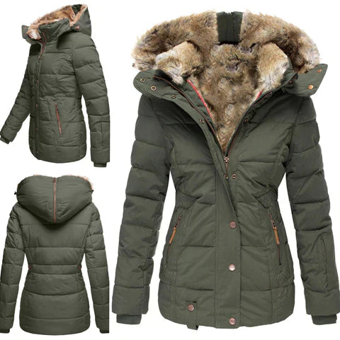 Yushin | Manteau en fourrure décontracté avec capuche pour femme