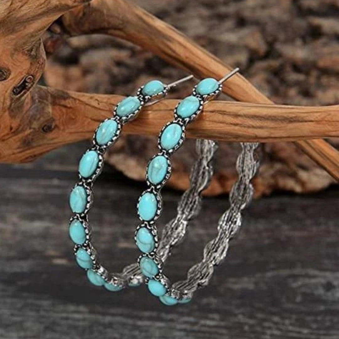 Boucles d'oreilles turquoise vintage 