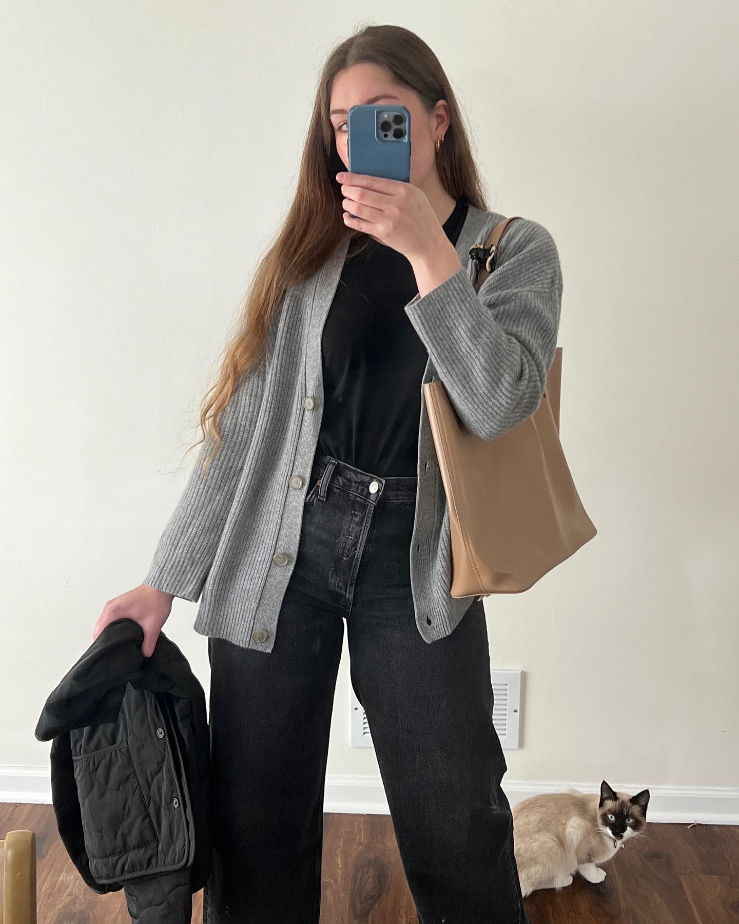 Lässige Kokon-Strickjacke