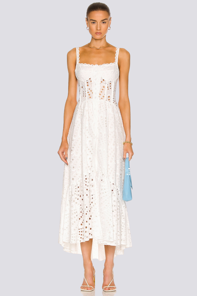 Cassandra Spaghetti Hollow Maxi Kleid