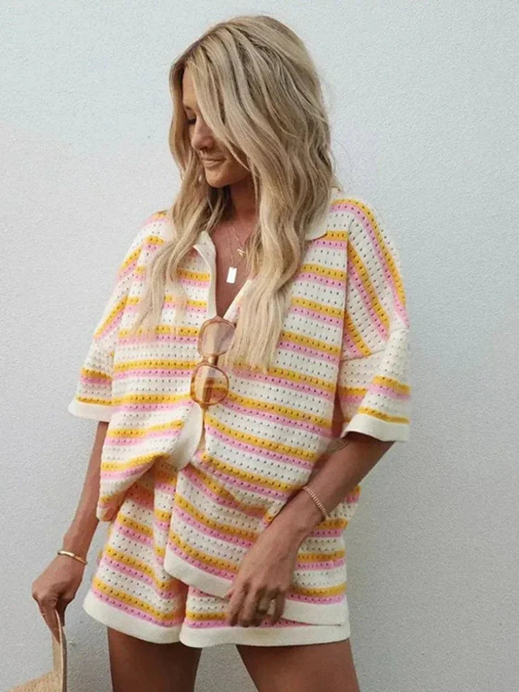 Ynez - Ensemble short - Vêtements d'été respirants