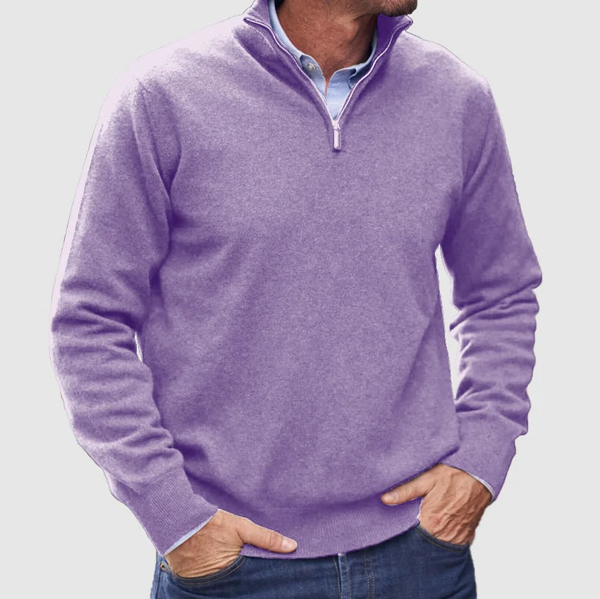Philip – Pull zippé en polyester pour homme