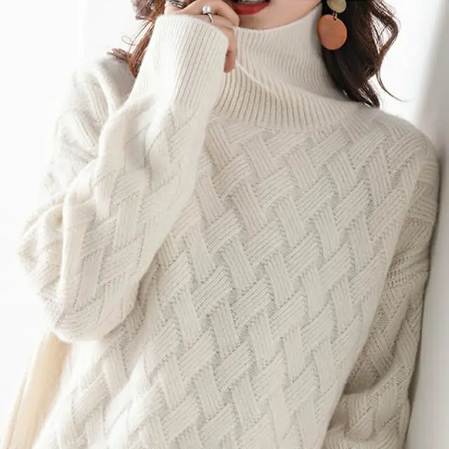 Kira - Pull col roulé élégant pour femme 