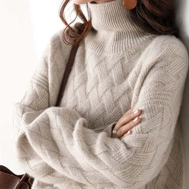 Kira - Pull col roulé élégant pour femme 