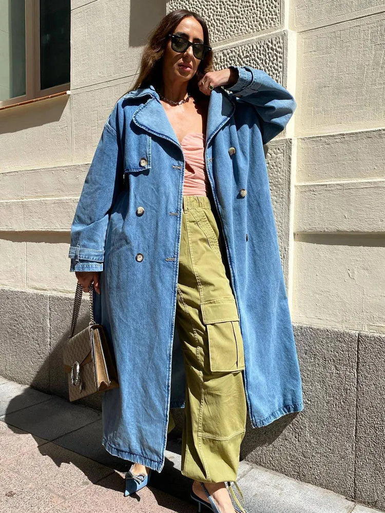 Damen-Trenchcoat im angesagten Jeans-Look