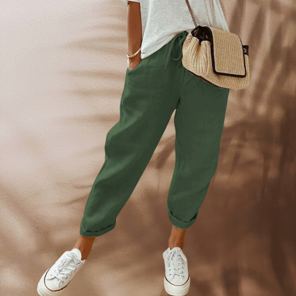 BIBI - Pantalon en lin décontracté et élégant 