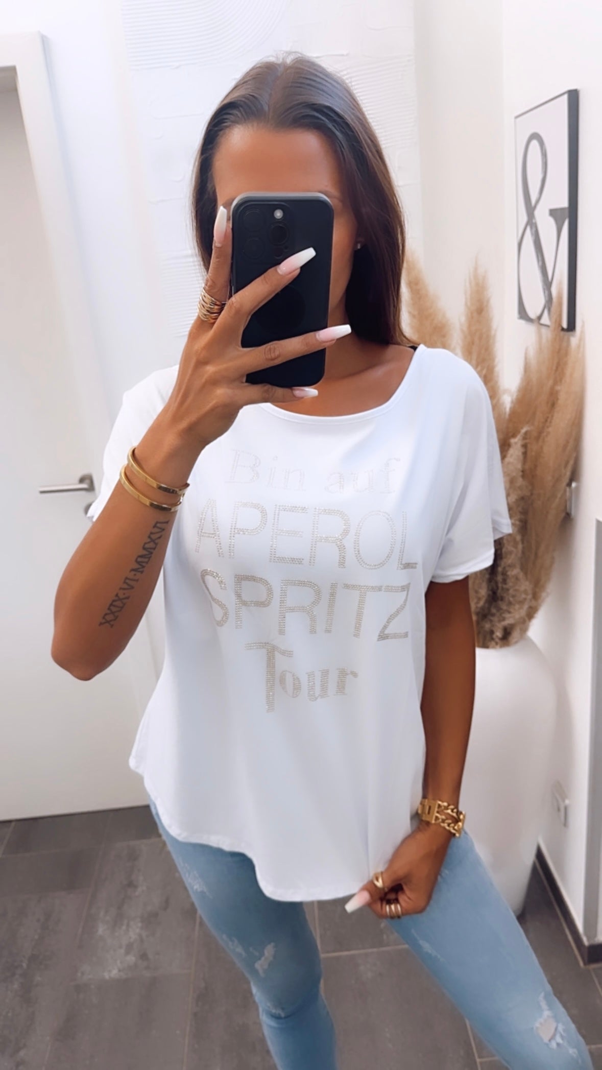 shirt " Spritztour " / weiss - gold Art. 7034