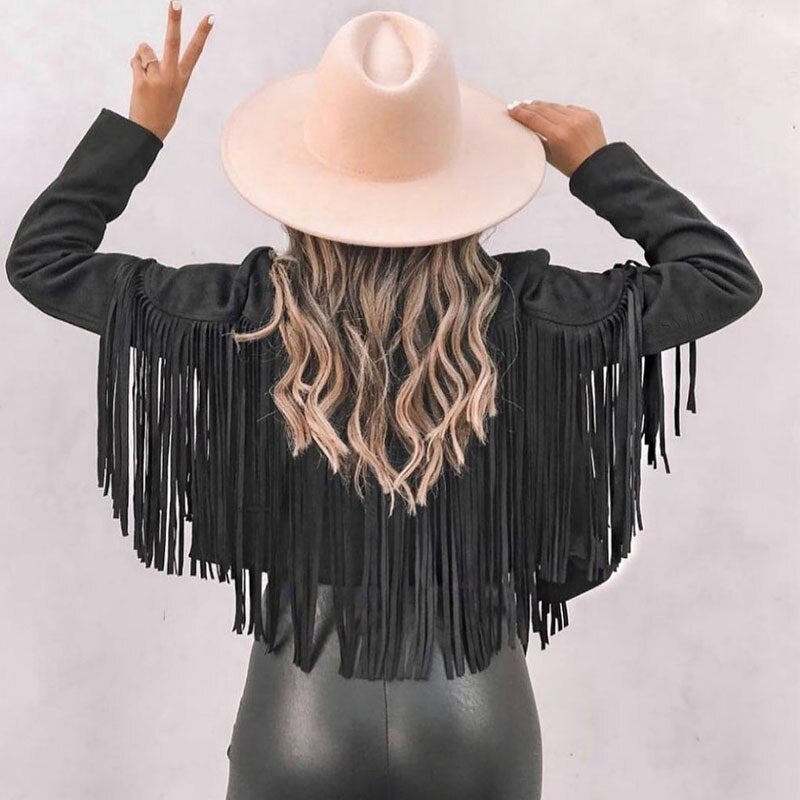 Veste en daim à franges | Cardigan à pompons pour femme pour des tenues tendance
