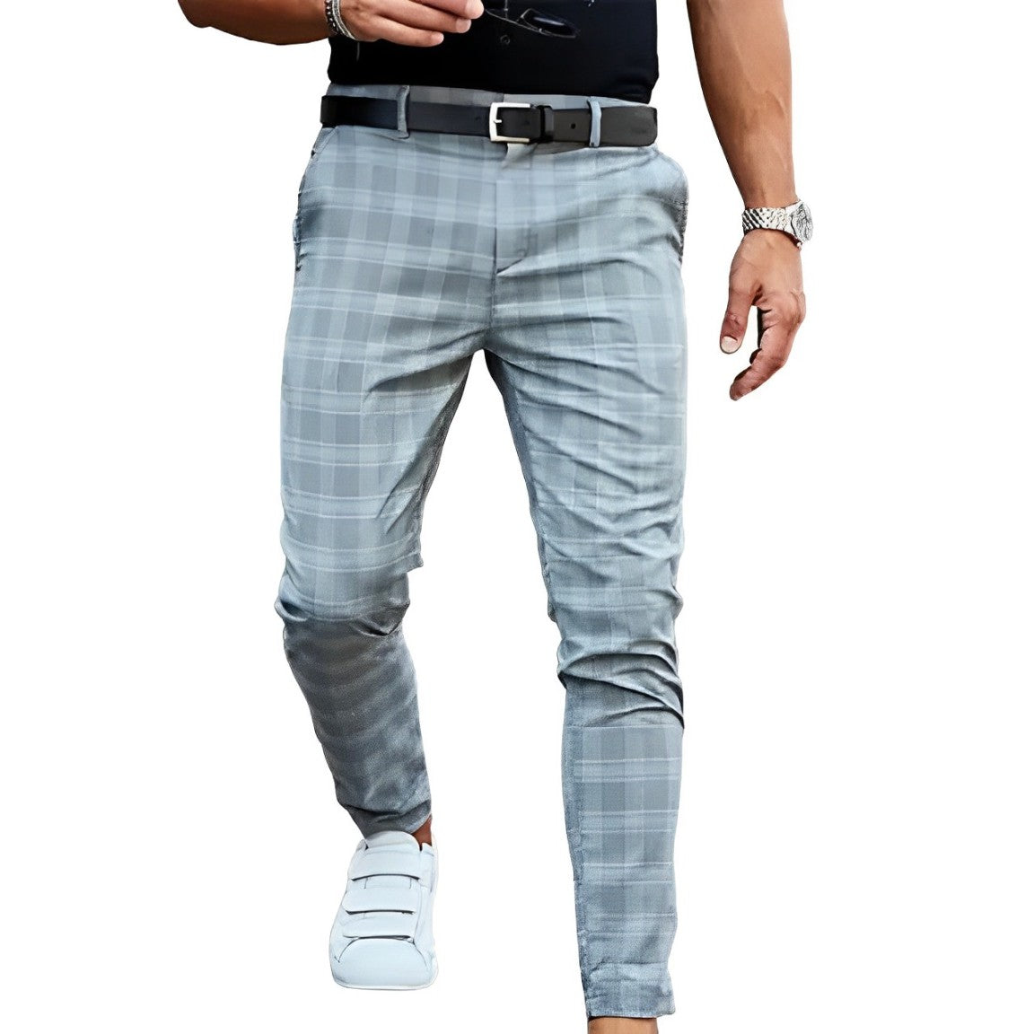 Ren - Gerade Hose im Retro-Karomuster