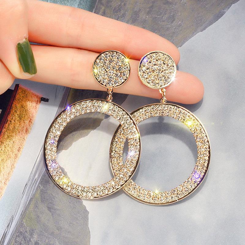 Boucles d'oreilles en zircone en or et argent 