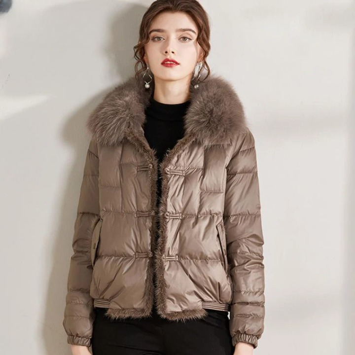 Béatrice | Parka vintage élégante avec col en fourrure pour femme 