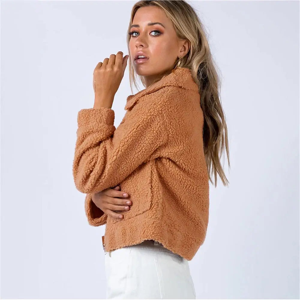 Wistal | Veste bomber Sherpa confortable pour femme