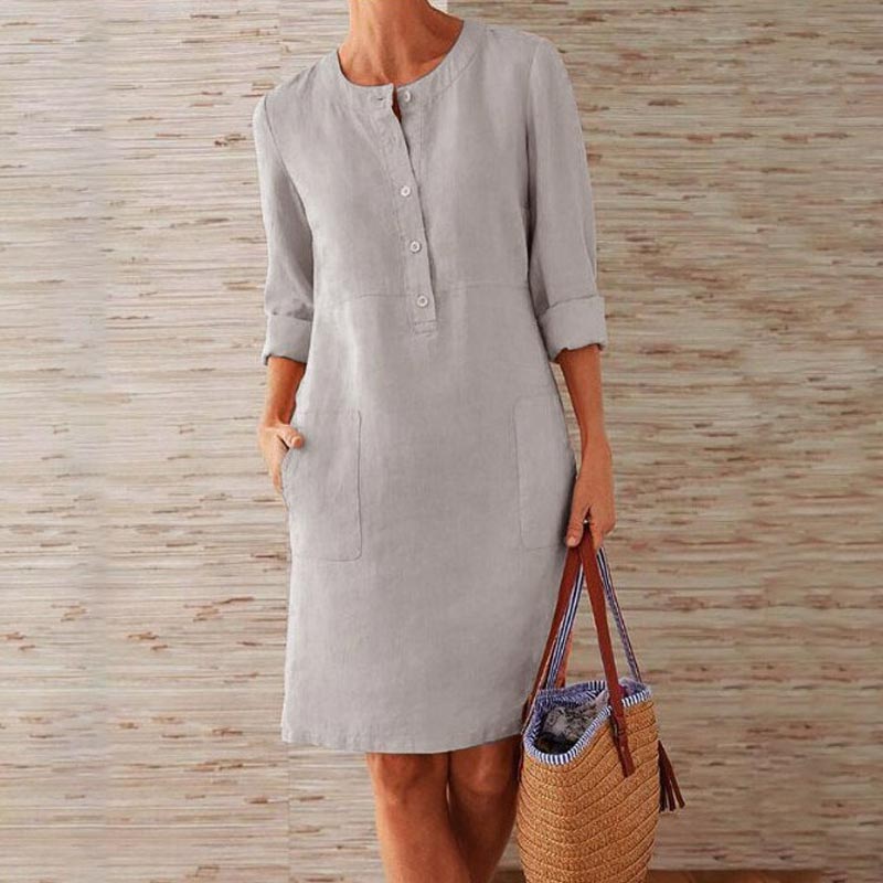 Lily - Kleid aus Baumwoll-Leinen-Mix