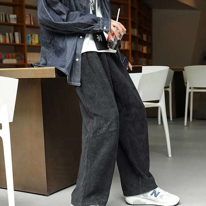 Duke - pantalon décontracté en velours côtelé pantalon large