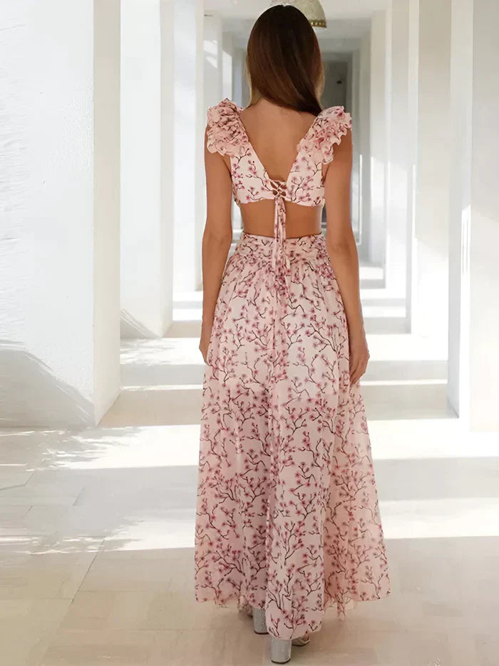 Lily - Maxikleid mit gerafften Schultern