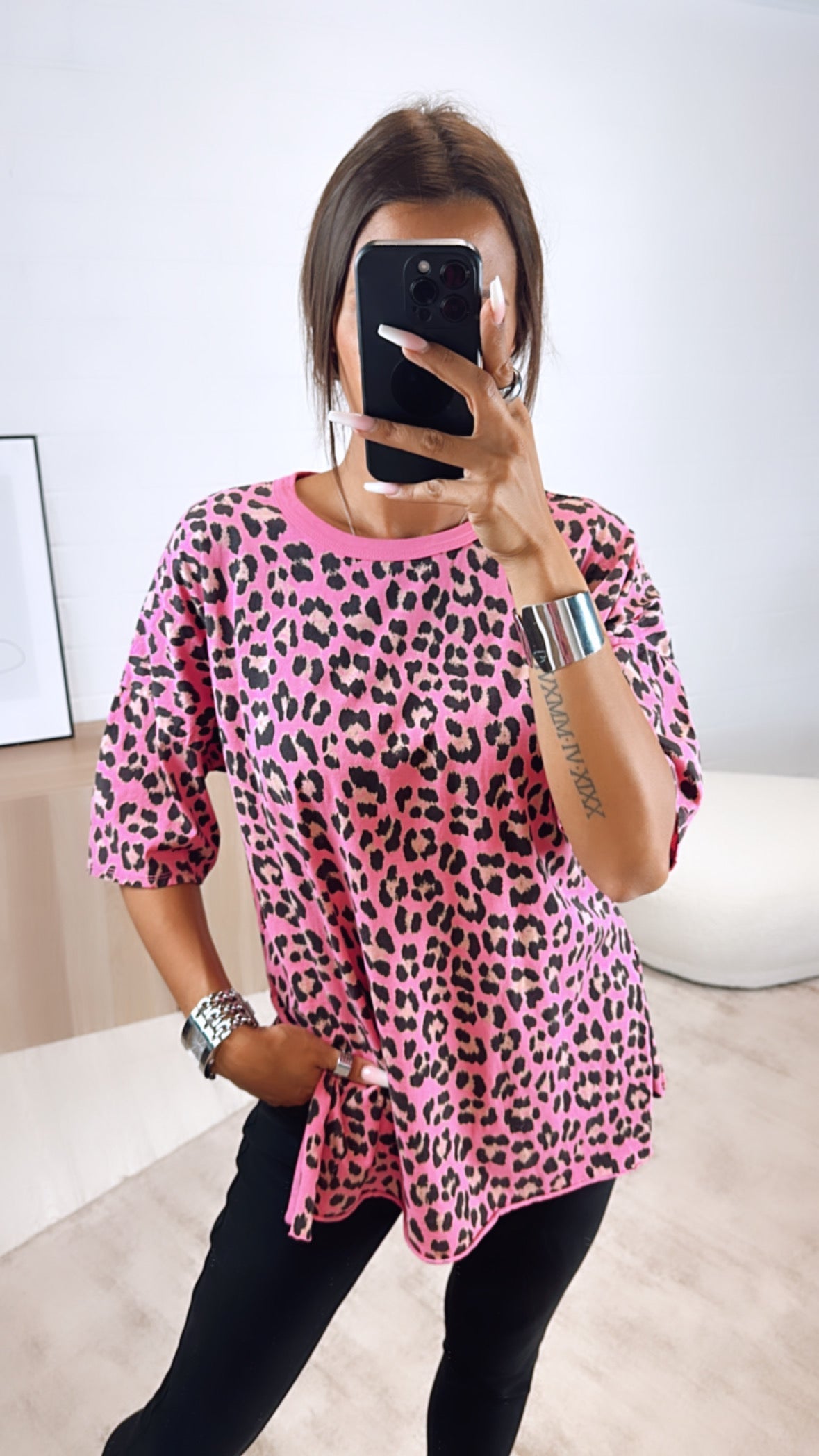 T-shirt / pink - beige - schwarz Art. 6877