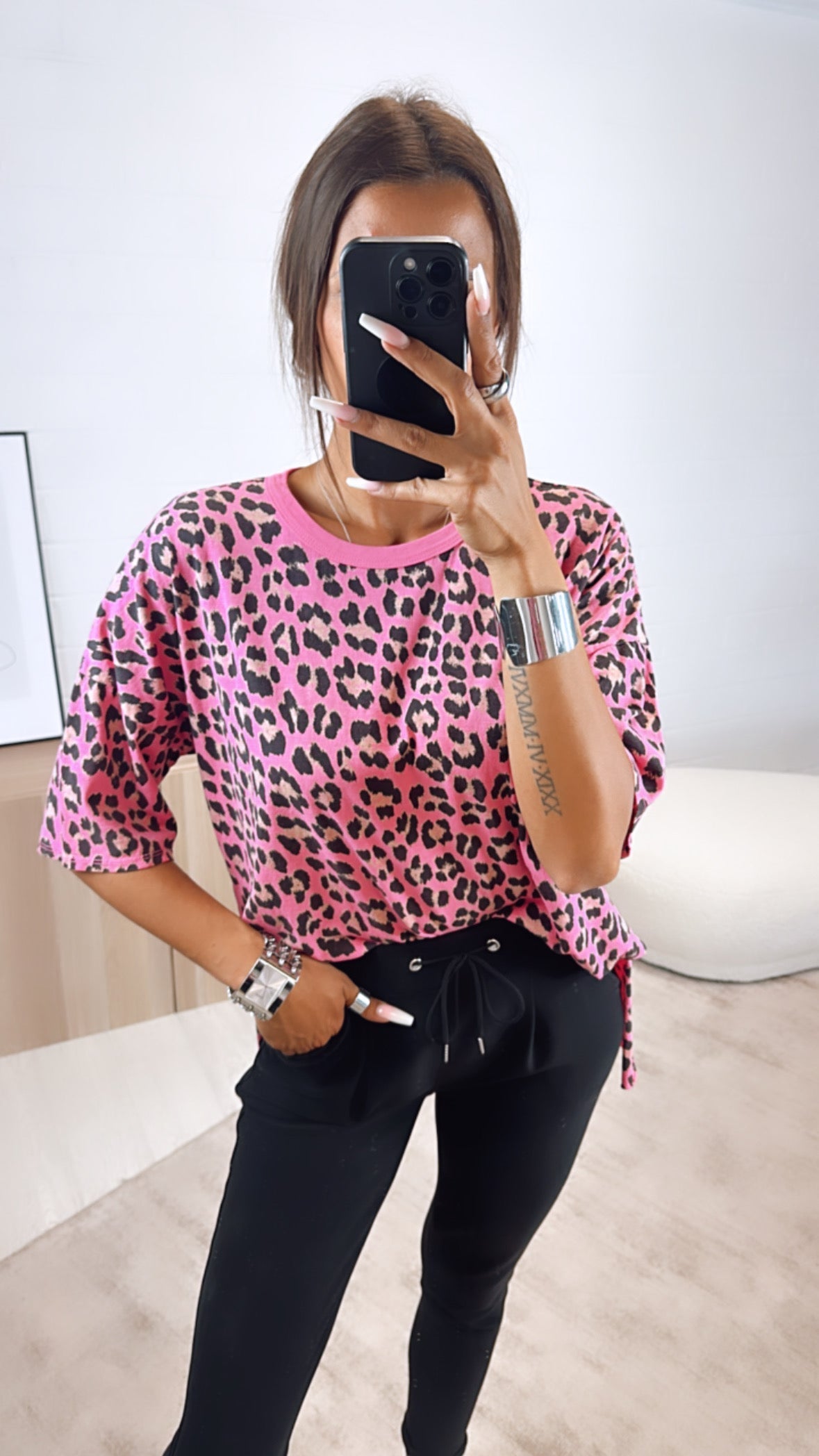 T-shirt / pink - beige - schwarz Art. 6877