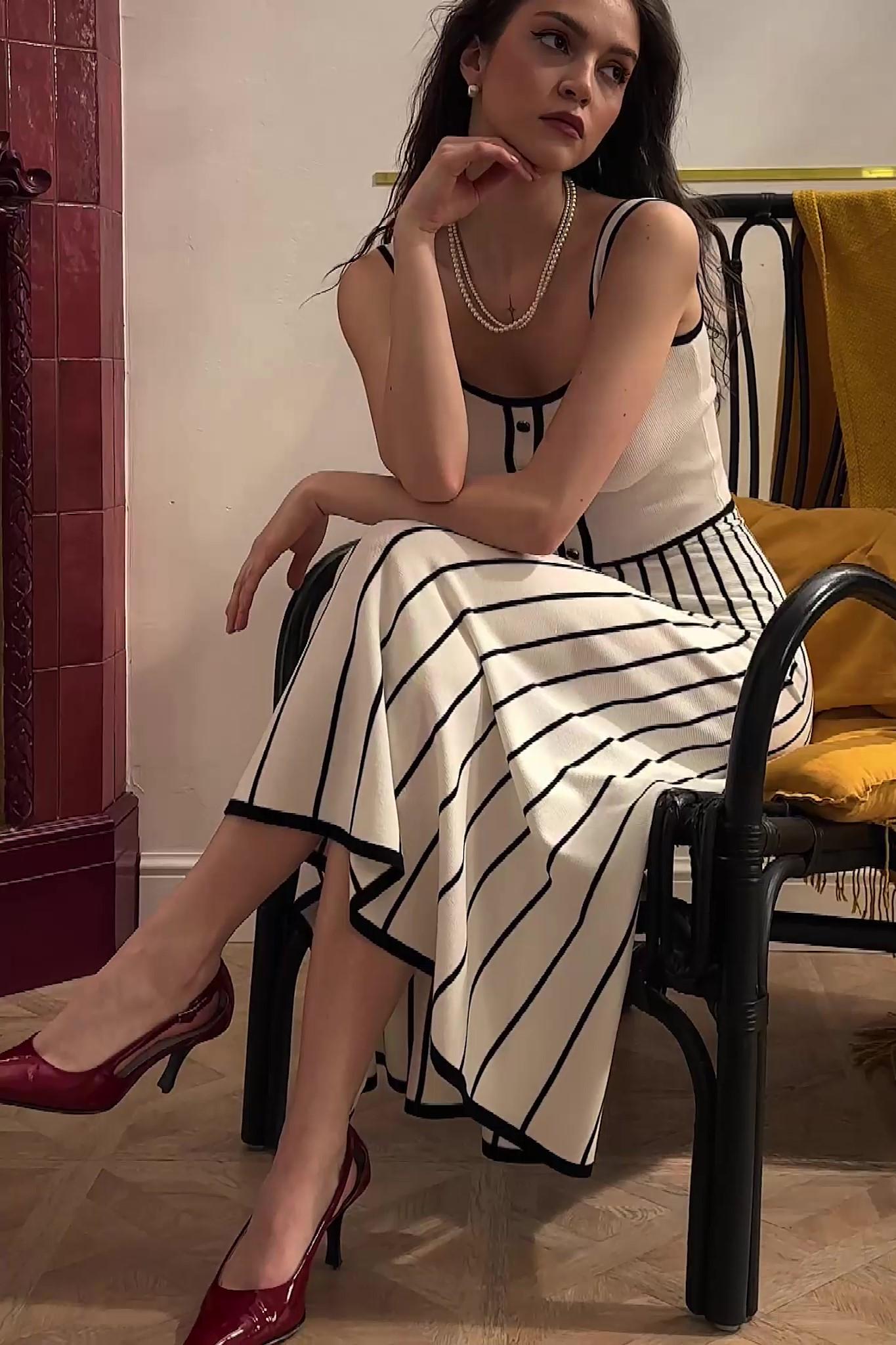 Pag Strick-Cami-Midikleid