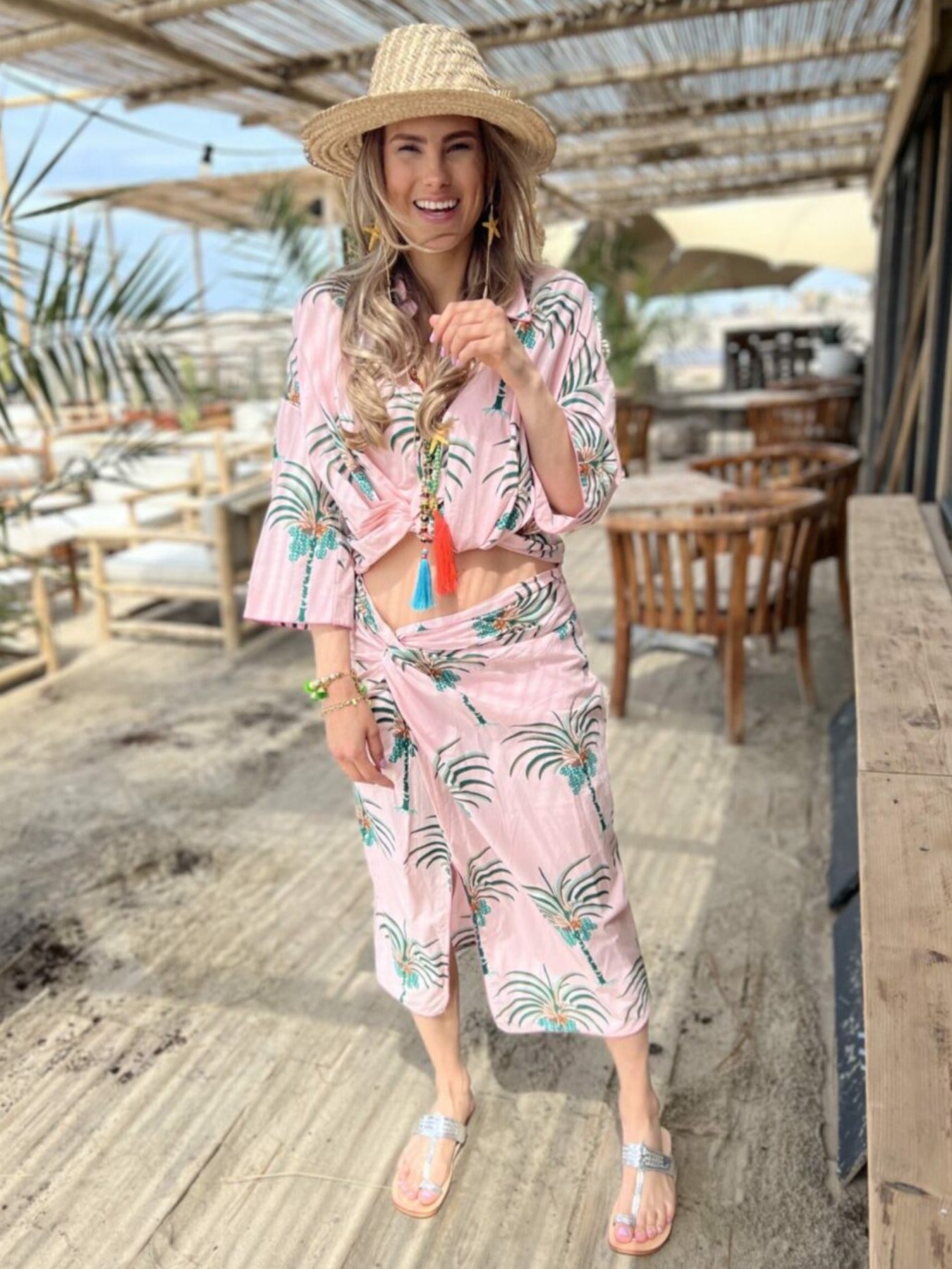 Bellachicha Hemdbluse Palms in Pink