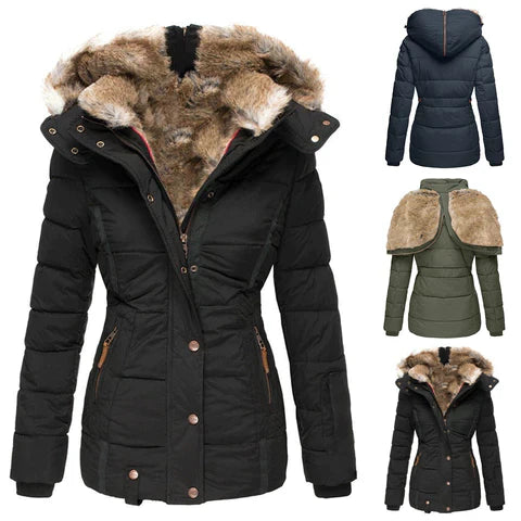 Yushin | Manteau en fourrure décontracté avec capuche pour femme